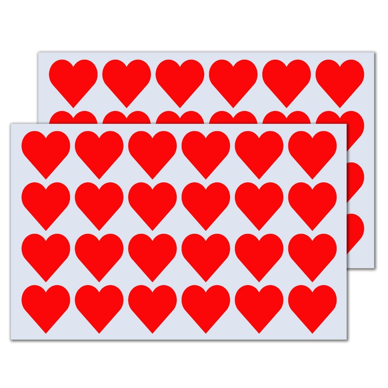 TownStix 1200 Pack, 1" Red Heart Stickers Labels - 50 Sheets - Image 1